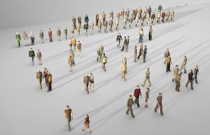 多人物之行走中、交谈中的人群3d模型 多人物之行走中、交谈中的人群