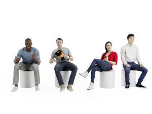 多人人物之坐着交流的男人、女人3d模型 多人人物之坐着交流的男人、女人