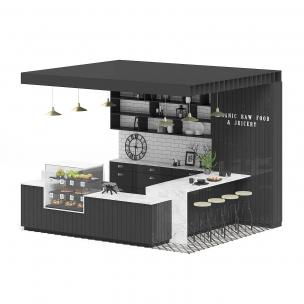 北欧黑白咖啡售卖亭、摊位