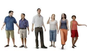 边走边谈的男人、向远方看的多人人物3d模型 边走边谈的男人、向远方看的多人人物