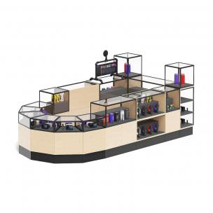 超市U字形耳机电子产品售卖展柜、摊位