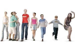 多人物之跑步的儿童、拥抱的人3d模型 多人物之跑步的儿童、拥抱的人