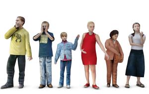 多人物之呐喊的儿童、站立思考的人3d模型 多人物之呐喊的儿童、站立思考的人