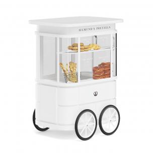 白色的早餐售卖车、摊位