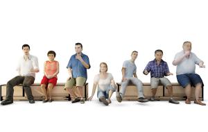 坐着休闲、说话的多人人物3d模型 坐着休闲、说话的多人人物