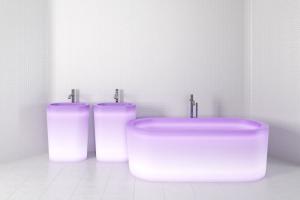 现代时尚立式洗手盆、椭圆形浴缸