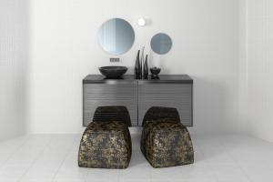 现代墙面固定洗手台浴室柜