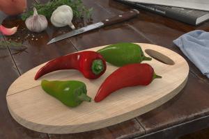 红辣椒、绿辣椒食品食物