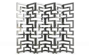 新中式不锈钢镂空屏风隔断