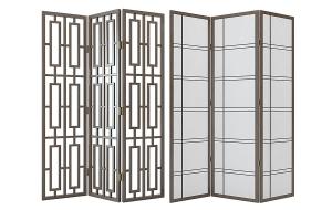 新中式长方形镂空、方形不透明屏风隔断