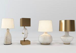 现代花纹、镶钻、花瓶造型灯柱台灯