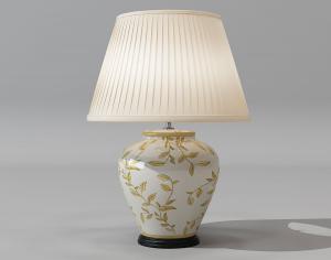 简欧金色树叶装饰瓷瓶灯柱台灯