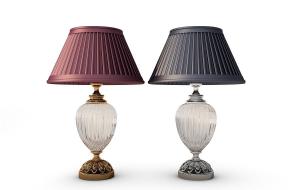 欧式金属玻璃拼接灯柱伞状灯罩台灯