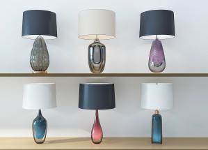 现代彩色玻璃灯柱台灯