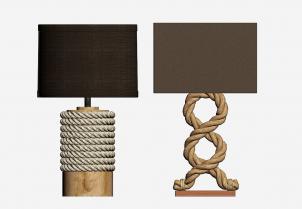 工业风麻绳装饰灯柱台灯