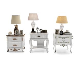 欧式玻璃瓶灯柱台灯、床头柜组合