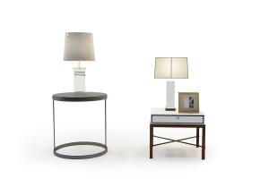 现代简约实用方形圆形灯罩吊灯、边几组合