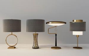 现代金属铁艺环状、网状灯柱台灯