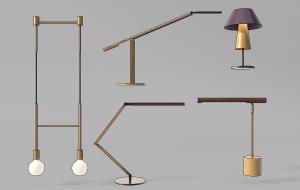 现代简约金属可折叠灯柱灯管台灯