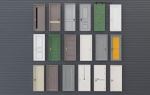 北欧单扇卧室门、谷仓门和卫生间门