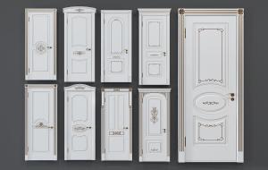 欧式带有金色雕花、角花的卧室门