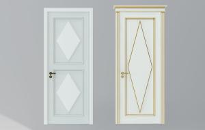 简欧菱形花纹卧室门、卫生间门