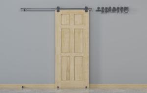 北欧带滑道的实木谷仓门