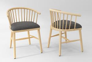 北欧实木靠背单椅、布艺餐椅