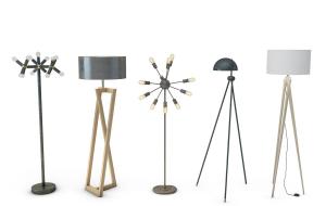 现代金属支架放射多头落地灯