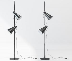 现代金属可转头双头落地灯