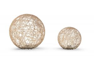现代藤编球形镂空落地灯