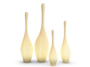 现代藤编保龄球造型落地灯