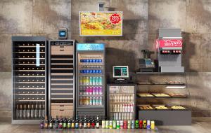 超市饮料、红酒冷藏柜和糕点摆放货架3d模型 超市饮料、红酒冷藏柜和糕点摆放货架