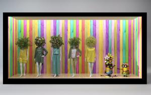 购物广场女装专卖店橱窗、人物模特