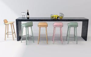 现代实木吧台椅