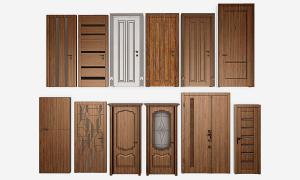 现代简约实木装饰玻璃的卫生间门、卧室门