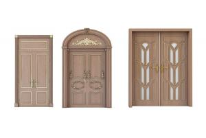 欧式单扇门 拱形雕花和带门套的双扇门