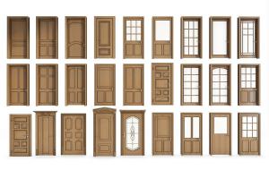 简欧实木带有方形玻璃窗格的卫生间门