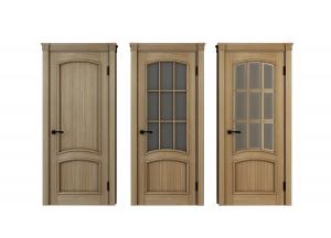 简欧实木带黑色拉手卧室门、卫生间门