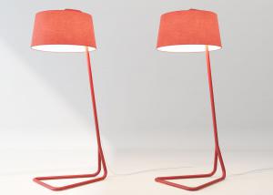 现代橙色金属落地灯