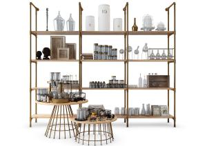 工业风水管框架玻璃器皿货架