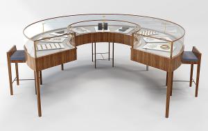 圆弧形玻璃柜台珠宝首饰展柜