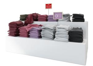 超市服装专区货架展示台