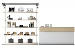 化妆品店货架展示、接待台组合