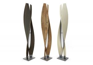 现代实木纹理海带造型落地灯