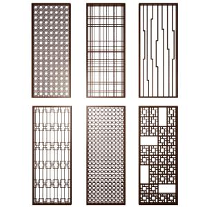 中式六边形和菱形拼接和方形拼接屏风隔断3d模型 中式六边形和菱形拼接和方形拼接屏风隔断