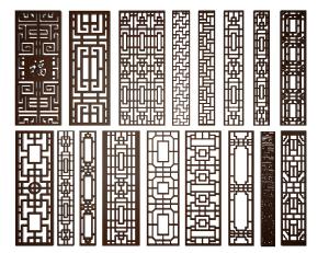 中式花格装饰汉字福屏风隔断3d模型 中式花格装饰汉字福屏风隔断