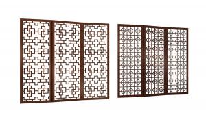 中式方形错叠装饰屏风隔断