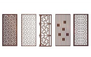 中式竖条装饰方形片、斜拼长方形屏风隔断3d模型 中式竖条装饰方形片、斜拼长方形屏风隔断