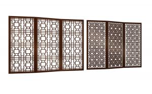 中式方形套方形屏风隔断